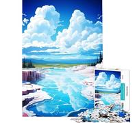 Rompecabezas para Adultos de 1000 Piezas Pintura al óleo de Pamukkale Juego práctico Juguetes adictivos para Cultivar la Paciencia Regalos de Amigo Invisible Vacaciones en casa para Matar el Tiempo