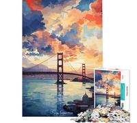 Rompecabezas para Adultos de 1000 Piezas Pintura al óleo de San Francisco Juguetes adictivos para Cultivar la Paciencia Juego práctico decoración de Pared Regalos para Mujeres y Hombres (50x75cm)