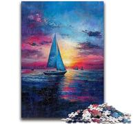 Rompecabezas para Adultos de 1000 Piezas, Pintura al óleo de velero difícil para Mayores de 14 años, Juegos educativos para Adultos y Adolescentes, Obra de Arte de Regalo, 26x38cm
