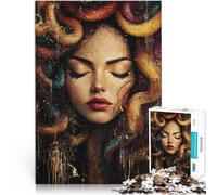 Rompecabezas para Adultos de 1000 Piezas Pintura artística Medusa Hecho de Madera para Mayores de 14 años para divertirse en Familia Regalo de cumpleaños, Regalos, Arte Mural. tamaño:50x75cm