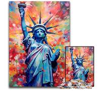 Rompecabezas para Adultos de 1000 Piezas,Pintura Colorida de la Estatua de la Libertad,Rompecabezas para desafiar el Cerebro, Adolescentes y decoración del hogar,50x75cm