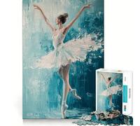 Rompecabezas para Adultos de 1000 Piezas,Pintura de Bailarina de Ballet,Arte de Borde Premium,Rompecabezas de lógica,Juego para el Tiempo Libre,diversión,decoración navideña (50x75cm)