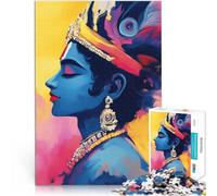 Rompecabezas para Adultos de 1000 Piezas Pintura de Krishna Juguetes de Entretenimiento Familiar Regalos para Amigos y Familiares 75x50cm