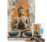 Rompecabezas para Adultos de 1000 Piezas,Pintura de meditación de Buda,Arte de Bordes precisos,Juguete Creativo,Juego para Pasar un rato Agradable,Pieza de Arte navideña (50x75cm)