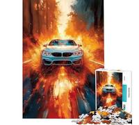 Rompecabezas para Adultos de 1000 Piezas Pintura Moderna de Coche Blanco Rompecabezas de 1000 Piezas Juguetes antiestrés Vacaciones en casa Matar el Tiempo diversión Familiar y Noche de Juegos