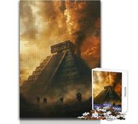 Rompecabezas para Adultos de 1000 Piezas, pirámides muertas de Chichén Itzá, Relajante y Tranquilo, Ajuste Firme, Corte Limpio, Juguete de Juego, tamaño 38x52cm