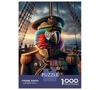 Rompecabezas para Adultos De 1000 Piezas Pirate Parrot Captain Uniform Rompecabezas para Adultos Juego De Ingenio Juego Divertido Y Humorístico Juego Desafiante Regalos 70x50cm/1000pcs
