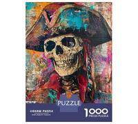 Rompecabezas para Adultos De 1000 Piezas Pirate Skull Wall Art Print-1 Rompecabezas para Adultos Juegos De Relajación Análisis Y Lógica Cumpleaños Y Navidad 70x50cm/1000pcs