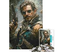 Rompecabezas para Adultos de 1000 Piezas Pistolero del Salvaje Oeste Rompecabezas Familiar Una Obra de Arte Un Gran Regalo para los Amantes de los Juegos (tamaño 50x75cm)