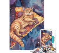 Rompecabezas para Adultos de 1000 Piezas Pizza Cat en el Espacio Galaxia Juego de ingenio Juego desafiante Juguetes Regalo Divertido Vacaciones en casa Matar el Tiempo (tamaño 50x75cm)