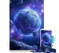 Rompecabezas para Adultos de 1000 Piezas,Planeta Azul,Espacio,Cosmos,Arte de Corte Fino,Diversión para Resolver Problemas,Juego para Momentos acogedores,Decoración navideña para la Pared 50x75cm