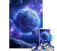 Rompecabezas para Adultos de 1000 Piezas Planeta Azul Espacio Cosmos Juegos Relajantes Juego Educativo Desafío Juguete Regalos de Cumpleaños Decoración de Pared (tamaño 50x75cm)
