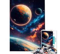 Rompecabezas para Adultos de 1000 Piezas Planetas cósmicos y asteroides en el Espacio Un desafío para la Inteligencia Juguetes adictivos Juego práctico Difícil Regalo de cumpleaños (tamaño 50x75cm)