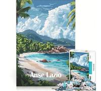 Rompecabezas para Adultos de 1000 Piezas: Playa ANSE Lazio, Seychelles, Juguetes para armar, desafiante para completar, colección de Artistas, Bellas Artes 38x26cm