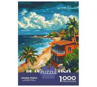 Rompecabezas Para Adultos De 1000 Piezas Playa Paraiso Mexico Travel Poster Art Rompecabezas Para Adultos Juegos Relajantes Pero Divertidos Y Humorísticos Interacción Entre Padres E Hijos 70x50cm/1000
