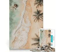 Rompecabezas para Adultos de 1000 Piezas Playa Tropical, Vista aérea, Bordes Finos, artesanía, Juego cognitivo, Juguete, Juego Relajante, decoración navideña para Pared (50x75cm)