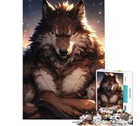 Rompecabezas para Adultos de 1000 Piezas Poderoso Lobo antropomórfico Juguete Educativo Juego de ingenio para Toda la Familia Regalos para Mujeres y Hombres (tamaño 38x26cm)