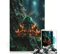 Rompecabezas para Adultos de 1000 Piezas Polilla de Fuego Brillante, Juegos relajantes, Actividades Divertidas para Hacer en casa, con póster y Hoja de Preguntas a Juego 38x26cm