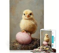 Rompecabezas para Adultos de 1000 Piezas Pollito y Huevo Rosa Juego de Arte para desarrollar la Mente y la Capacidad de concentración Ideal para Relajarse y Jugar cumpleaños (50x75cm)