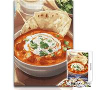 Rompecabezas para Adultos de 1000 Piezas: Pollo Tikka Masala, un pasatiempo Tranquilo y satisfactorio, Juguete de Corte de precisión Entrelazado, tamaño 38x52cm
