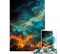 Rompecabezas para Adultos de 1000 Piezas Polvo Estelar cósmico y Nubes de tormenta con relámpagos Dorados Rompecabezas para Adolescentes Juegos relajantespara mujeresyúnicos