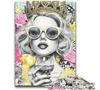 Rompecabezas para Adultos de 1000 Piezas, Pop Art Queen, Juguetes educativos de Aprendizaje, Juegos Familiares, fomenta el Amor en Pareja, 26x38cm
