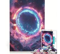 Rompecabezas para Adultos de 1000 Piezas Portal Cósmico Neón con Asteroides Juguetes para armar para la diversión Familiar con Piezas de Formas aleatorias Que encajan Perfectamente 38x52cm