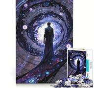Rompecabezas para Adultos de 1000 Piezas: Portal Cósmico y Figura Misteriosa, Juego de Acertijos, para Diversión en Familia, Lista de Deseos con Papá Noel 50x75cm