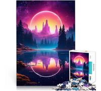 Rompecabezas para Adultos de 1000 Piezas Portal de la Galaxia Neón Juego desafiante y Juego Familiar Mejorar el Amor Entre Parejas 75x50cm