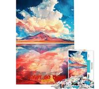 Rompecabezas para Adultos de 1000 Piezas póster artístico del Salar de Uyuni Rompecabezas Relajante para Adultos diversión Familiar cumpleaños (tamaño 38x52cm)