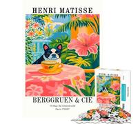 Rompecabezas para Adultos de 1000 Piezas Póster de la exposición de Henri Matisse con Perro Actividades Divertidas en casa para Toda la Familia Juego Educativo para Mayores de 14 años (38x52cm)