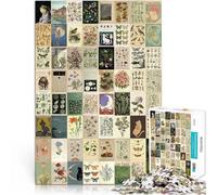 Rompecabezas para Adultos de 1000 Piezas Póster de Mosaico de Arte Retro Hecho de Papel，para Mayores de 14 años Juego Familiar para y Ofrecido como Regalo para Toda la Familia.。tamaño：38x52cm