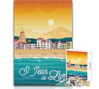 Rompecabezas para Adultos de 1000 Piezas, póster de San Juan de Luz, Juego de desafío único, Actividades Familiares, Ideas de Regalo, tamaño 50x75cm