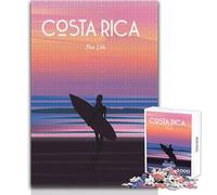 Rompecabezas para Adultos de 1000 Piezas, póster de Surf de Costa Rica, Juego Educativo, Regalo de cumpleaños, Regalo de Amigo Secreto, tamaño 38x52cm