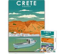 Rompecabezas para Adultos de 1000 Piezas, póster de Viaje de Creta, Grecia, Hermoso diseño, Juego, decoración Perfecta, Regalo de cumpleaños, tamaño 50x75cm