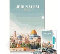 Rompecabezas para Adultos de 1000 Piezas,póster de Viaje de Jerusalén y Palestina,decoración Elegante,lógica,Habilidad,Juego Casual,diversión,Regalo de cumpleaños (50x75cm)