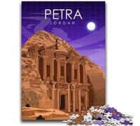 Rompecabezas para Adultos de 1000 Piezas Póster de Viaje de Petra, Jordania Ayuda a ejercitar el Cerebro Juguetes adictivos para Cultivar la Paciencia Una Obra de Arte (tamaño 38x26cm)