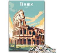 Rompecabezas para Adultos de 1000 Piezas, póster de Viaje de Roma e Italia, Rompecabezas de 1000 Piezas, Ideal para Reducir el estrés e interacción Entre Padres e Hijos (50x75cm)