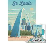 Rompecabezas para Adultos de 1000 Piezas póster de Viaje de St Louis Juego Educativo desafío Juguete Juego Familiar diversión Familiar Regalos de cumpleaños tamaño 38x52cm