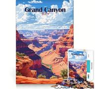 Rompecabezas para Adultos de 1000 Piezas,póster de Viaje del Gran Cañón de EE UU,articulaciones Suaves,diversión para Resolver Problemas,Juego Casual,Tiempo de Juego,Arte de cumpleaños (38x26cm)