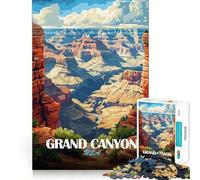 Rompecabezas para Adultos de 1000 Piezas,póster de Viaje del Gran Cañón de EE UU,Corte Premium,Juego de Habilidad Mental,diversión sin Preocupaciones,Arte de Pared navideño (50x75cm)