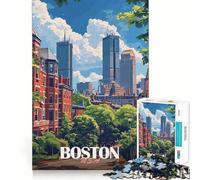 Rompecabezas para adultos de 1000 piezas,póster del horizonte de Boston,decoración de ajuste limpio,juego para ejercitar la mente,juego para momentos acogedores,decoración de cumpleaños,regalo 38x52cm