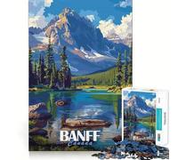 Rompecabezas para Adultos de 1000 Piezas,póster del Parque Nacional Banff,Ajuste, Arte,Juego Mental,Regalo,Juego Lento,Regalo de Arte navideño (38x52cm)