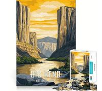 Rompecabezas para Adultos de 1000 Piezas,póster del Parque Nacional Big Bend,diseño de Corte Fino,Entrenamiento Mental,diversión para Relajarse,Juego artístico de cumpleaños (38x26cm)