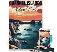 Rompecabezas para Adultos de 1000 Piezas,póster del Parque Nacional de Las Islas del Canal,Arte de Corte Fino,Juego para estimular la Mente,Juego para Momentos de Tranquilidad