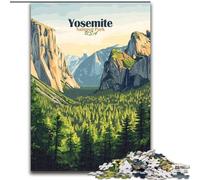 Rompecabezas para Adultos de 1000 Piezas, póster del Parque Nacional de Yosemite, Juego de Preguntas y respuestas, Toda la Familia (50x75cm) 1000 Piezas