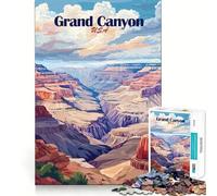 Rompecabezas para Adultos de 1000 Piezas,póster del Parque Nacional del Gran Cañón,decoración de Ajuste, Juego de lógica y Habilidad,diversión Casual,Regalo de cumpleaños (38x26cm)
