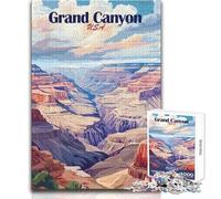 Rompecabezas para Adultos de 1000 Piezas, póster del Parque Nacional del Gran Cañón, diversión Familiar y Noche de Juegos, antiestrés, Regalo de Amigo Secreto, tamaño 38x26cm