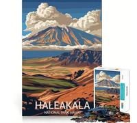 Rompecabezas para Adultos de 1000 Piezas,póster del Parque Nacional Haleakala,Corte, diversión,desafío Inteligente,Juego Tranquilo, artístico (50x75cm)