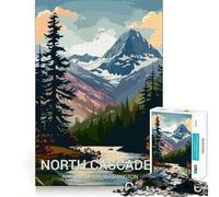 Rompecabezas para Adultos de 1000 Piezas Póster del Parque Nacional North Cascades Corte Diversión,desafío Inteligente,Juego Tranquilo y Divertido artístico (38x52cm)